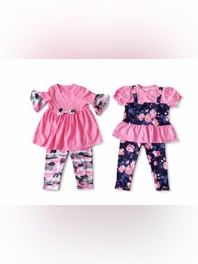 Toddler Girl 2 Piece Outfit Bundle 18-24M Pink Floral Camo Sets NWOT